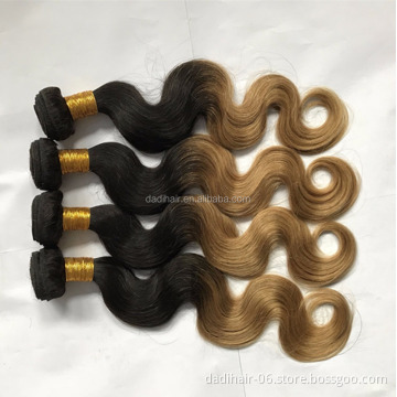 two tone color human hair extensions blonde hair virgin brazilian ombre blonde hair
